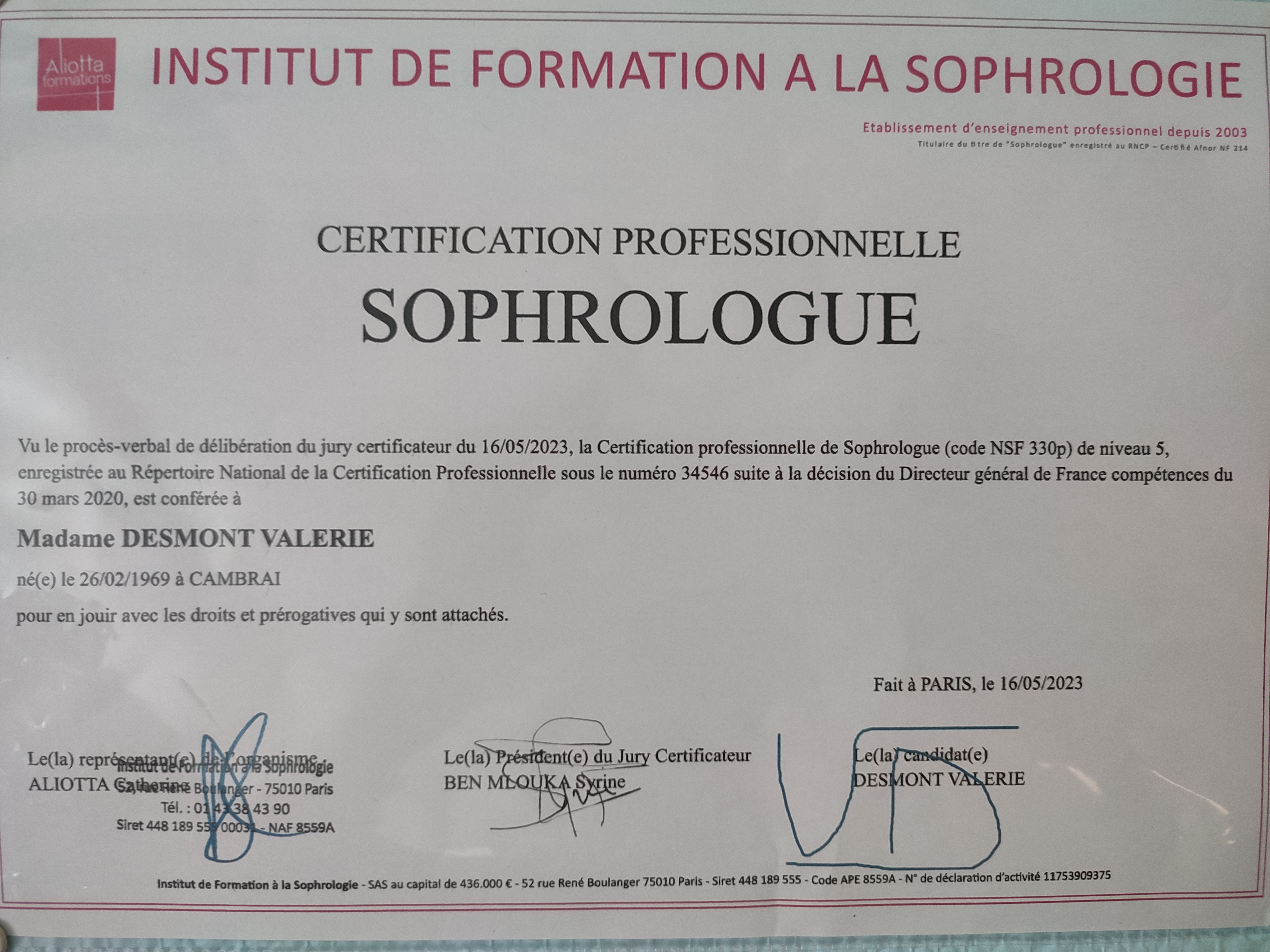 certification sophrologie